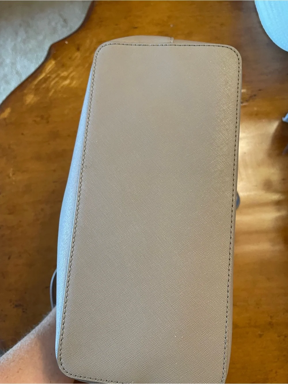 kate spade pebble leather satchel in taupe gray